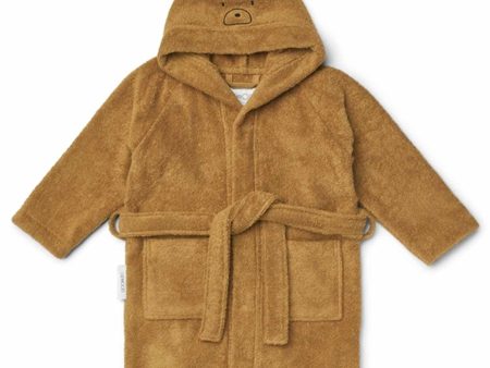 Liewood Lily Bathrobe Mr Bear Golden Caramel Fashion