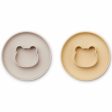 Liewood Gordon Silicone Plate 2-pack Mr Bear Wheat Yellow Sandy Mix Hot on Sale