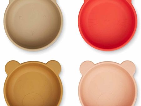 Liewood Iggy Silicone Bowl 4-Pack Apple Red Tuscany Rose Multi Mix Online Hot Sale